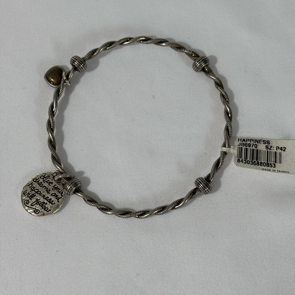Brighton Vintage Art & Soul Silver Plate Bangle NWT